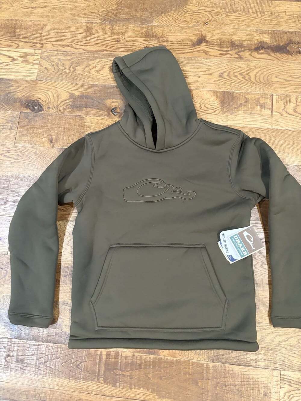 NWT Drake Youth LST Silencer Fleece Hoodie Green Timber Camo XL Hunting
